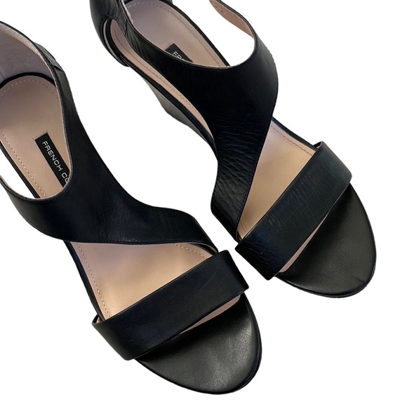 French Connection Leather Unice Wedge Sandals - Picture 2 of 10